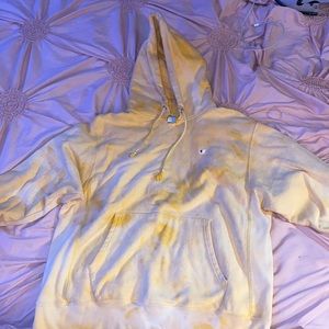 Yellow tie dye champion hoodie